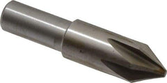 Interstate - 5/8" Head Diam, 1/2" Shank Diam, 6 Flute 60° Cobalt Countersink - Bright Finish, 2-3/4" OAL, Single End, Straight Shank, Right Hand Cut - Americas Industrial Supply