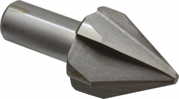 Interstate - 2" Head Diam, 1" Shank Diam, 6 Flute 60° Cobalt Countersink - Americas Industrial Supply