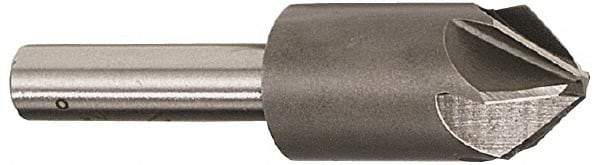 Keo - 2" Head Diam, 3/4" Shank Diam, 6 Flute 60° High Speed Steel Countersink - Bright Finish, 3-3/4" OAL, Single End, Straight Shank, Right Hand Cut - Americas Industrial Supply