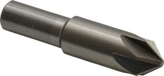 Interstate - 5/8" Head Diam, 1/2" Shank Diam, 6 Flute 82° Cobalt Countersink - Bright Finish, 2-3/4" OAL, Single End, Straight Shank, Right Hand Cut - Americas Industrial Supply