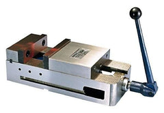 Interstate - 6" Jaw Width, 5-1/2" Jaw Opening Capacity, Horizontal Stationary Machine Vise - Manual Operation, 6,600 Lb Capacity, 1 Station, 17" Long x 4.8" High x 1-3/4" Deep, 1-3/4" Jaw Height, Ductile Iron - Americas Industrial Supply