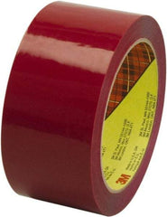 3M - 2" x 55 Yd Red Rubber Adhesive Sealing Tape - Polypropylene Film Backing, 2.5 mil Thick, 60 Lb Tensile Strength, Series 373 - Americas Industrial Supply