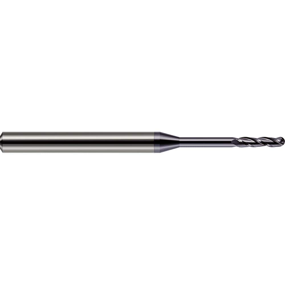 Harvey Tool - Ball End Mills; Mill Diameter (Decimal Inch): 0.0300 ; Number of Flutes: 3 ; Length of Cut (Decimal Inch): 0.1500 ; Material: Solid Carbide ; Overall Length (Inch): 2-1/2 ; Overall Length (Decimal Inch): 2.50000