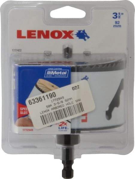 Lenox - 3-5/8" Diam, 1-9/16" Cutting Depth, Hole Saw - Bi-Metal Saw, Toothed Edge - Americas Industrial Supply