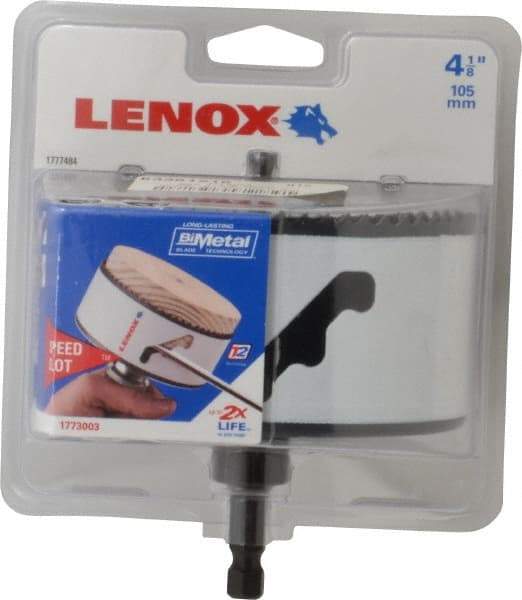 Lenox - 4-1/8" Diam, 1-9/16" Cutting Depth, Hole Saw - Bi-Metal Saw, Toothed Edge - Americas Industrial Supply