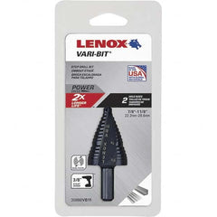 Lenox - 2 Hole Sizes, 7/8 to 1-1/8" Hole Diam High Speed Steel Split Point Step Drill Bit - Americas Industrial Supply