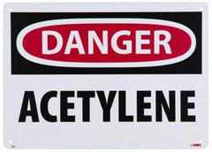 NMC - "Danger - Acetylene", 10" Long x 14" Wide, Rigid Plastic Safety Sign - Rectangle, 0.05" Thick, Use for Hazardous Materials - Americas Industrial Supply