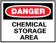 NMC - "Danger - Chemical Storage Area", 10" Long x 14" Wide, Fiberglass Safety Sign - Rectangle, 0.095" Thick, Use for Hazardous Materials - Americas Industrial Supply