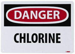 NMC - "Danger - Chlorine", 10" Long x 14" Wide, Rigid Plastic Safety Sign - Rectangle, 0.05" Thick, Use for Hazardous Materials - Americas Industrial Supply