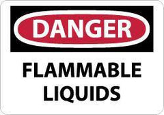NMC - "Danger - Flammable Liquids", 10" Long x 14" Wide, Rigid Plastic Safety Sign - Rectangle, 0.05" Thick, Use for Hazardous Materials - Americas Industrial Supply
