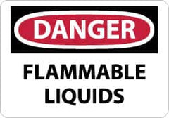 NMC - "Danger - Flammable Liquids", 10" Long x 14" Wide, Aluminum Safety Sign - Rectangle, 0.04" Thick, Use for Hazardous Materials - Americas Industrial Supply