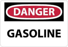 NMC - "Danger - Gasoline", 10" Long x 14" Wide, Aluminum Safety Sign - Rectangle, 0.04" Thick, Use for Hazardous Materials - Americas Industrial Supply
