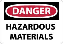 NMC - "Danger - Hazardous Materials", 10" Long x 14" Wide, Rigid Plastic Safety Sign - Rectangle, 0.05" Thick, Use for Hazardous Materials - Americas Industrial Supply