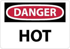 NMC - "Danger - Hot", 10" Long x 14" Wide, Aluminum Safety Sign - Rectangle, 0.04" Thick, Use for Hazardous Materials - Americas Industrial Supply