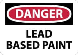 NMC - "Danger - Lead Based Paint", 10" Long x 14" Wide, Rigid Plastic Safety Sign - Rectangle, 0.05" Thick, Use for Accident Prevention - Americas Industrial Supply