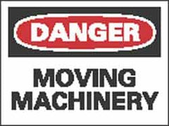 NMC - "Danger - Moving Machinery", 10" Long x 14" Wide, Aluminum Safety Sign - Rectangle, 0.04" Thick, Use for Accident Prevention - Americas Industrial Supply