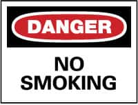 NMC - "Danger - No Smoking", 10" Long x 14" Wide, Fiberglass Safety Sign - Rectangle, 0.095" Thick, Use for Accident Prevention - Americas Industrial Supply