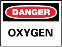 NMC - "Danger - Oxygen", 10" Long x 14" Wide, Rigid Plastic Safety Sign - Rectangle, 0.05" Thick, Use for Hazardous Materials - Americas Industrial Supply