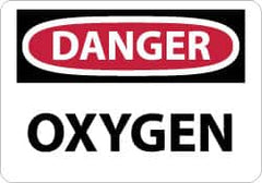 NMC - "Danger - Oxygen", 10" Long x 14" Wide, Aluminum Safety Sign - Rectangle, 0.04" Thick, Use for Hazardous Materials - Americas Industrial Supply