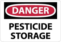 NMC - "Danger - Pesticide Storage", 10" Long x 14" Wide, Rigid Plastic Safety Sign - Rectangle, 0.05" Thick, Use for Hazardous Materials - Americas Industrial Supply