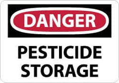 NMC - "Danger - Pesticide Storage", 10" Long x 14" Wide, Rigid Plastic Safety Sign - Rectangle, 0.05" Thick, Use for Hazardous Materials - Americas Industrial Supply