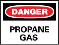 NMC - "Danger - Propane Gas", 10" Long x 14" Wide, Rigid Plastic Safety Sign - Rectangle, 0.05" Thick, Use for Hazardous Materials - Americas Industrial Supply