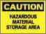 NMC - "Caution - Hazardous Material Storage Area", 10" Long x 14" Wide, Aluminum Safety Sign - Rectangle, 0.04" Thick, Use for Hazardous Materials - Americas Industrial Supply