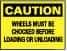 NMC - "Caution - Wheels Must Be Chocked Before Loading and Unloading", 10" Long x 14" Wide, Fiberglass Safety Sign - Rectangle, 0.095" Thick, Use for Accident Prevention - Americas Industrial Supply