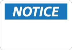 NMC - "Notice", 14" Long x 20" Wide, Rigid Plastic Safety Sign - Rectangle, 0.05" Thick, Use for Accident Prevention - Americas Industrial Supply