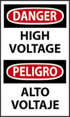 NMC - "Danger - High Voltage", 20" Long x 14" Wide, Rigid Plastic Safety Sign - Rectangle, 0.05" Thick, Use for Accident Prevention - Americas Industrial Supply