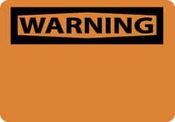 NMC - "WARNING", 10" Long x 14" Wide, Rigid Plastic Safety Sign - Rectangle, 0.05" Thick, Use for Accident Prevention - Americas Industrial Supply
