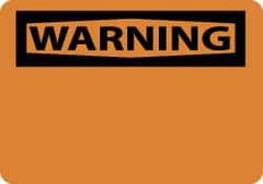 NMC - "WARNING", 10" Long x 14" Wide, Rigid Plastic Safety Sign - Rectangle, 0.05" Thick, Use for Accident Prevention - Americas Industrial Supply