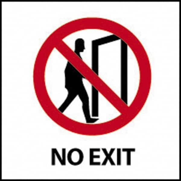 NMC - No Exit, Plastic Exit Sign - 7" Wide x 7" High - Americas Industrial Supply