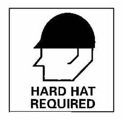 NMC - "Hard Hat Required", 7" Long x 7" Wide, Rigid Plastic Safety Sign - Square, 0.05" Thick, Use for Accident Prevention - Americas Industrial Supply