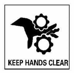 NMC - "Keep Hands Clear", 7" Long x 7" Wide, Rigid Plastic Safety Sign - Square, 0.05" Thick, Use for Accident Prevention - Americas Industrial Supply