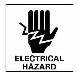 NMC - "Electrical Hazard", 7" Long x 7" Wide, Rigid Plastic Safety Sign - Square, 0.05" Thick, Use for Accident Prevention - Americas Industrial Supply