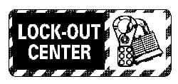 NMC - "Lock-Out Center", 7" Long x 17" Wide, Rigid Plastic Safety Sign - Rectangle, 0.05" Thick, Use for Accident Prevention - Americas Industrial Supply