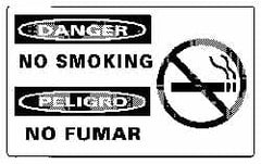 NMC - "Danger - No Smoking", 10" Long x 18" Wide, Rigid Plastic Safety Sign - Rectangle, 0.05" Thick, Use for Accident Prevention - Americas Industrial Supply