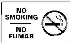 NMC - "No Smoking", 10" Long x 18" Wide, Rigid Plastic Safety Sign - Rectangle, 0.05" Thick, Use for Accident Prevention - Americas Industrial Supply