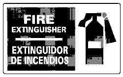 NMC - Fire Extinguisher, Pressure Sensitive Vinyl Fire Sign - 18" Wide x 10" High, English/Spanish - Americas Industrial Supply