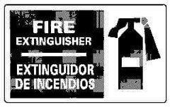NMC - Fire Extinguisher, Pressure Sensitive Vinyl Fire Sign - 18" Wide x 10" High, English/Spanish - Americas Industrial Supply