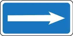 NMC - "Reserved Parking", "Right Arrow", 12" Wide x 6" High, Aluminum ADA Signs - 0.08" Thick, White on Blue, Engineer Grade Reflectivity, Rectangle, Post Mount - Americas Industrial Supply