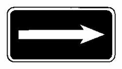 NMC - "Right Arrow", 12" Wide x 6" High, Aluminum ADA Signs - 0.063" Thick, White on Blue, Rectangle, Post Mount - Americas Industrial Supply