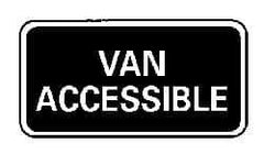 NMC - "Van Accessible", 12" Wide x 6" High, Aluminum ADA Signs - 0.04" Thick, White on Blue, Rectangle, Wall Mount - Americas Industrial Supply
