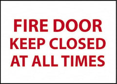 NMC - Fire Door - Keep Closed at All Times, Plastic Fire and Exit Sign - 14" Wide x 10" High - Americas Industrial Supply