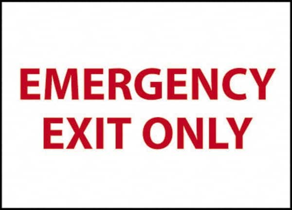 NMC - Emergency Exit Only, Plastic Exit Sign - 14" Wide x 10" High - Americas Industrial Supply