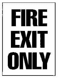 NMC - Fire Exit Only, Plastic Fire Sign - 10" Wide x 14" High - Americas Industrial Supply