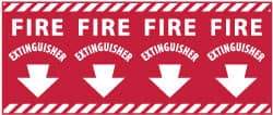 NMC - Fire Extinguisher, Pressure Sensitive Vinyl Fire Sign - 24" Wide x 12" High - Americas Industrial Supply