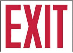 NMC - Exit, Pressure Sensitive Vinyl Exit Sign - 10" Wide x 7" High, Glow-in-the-Dark - Americas Industrial Supply