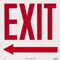 NMC - Exit, Pressure Sensitive Vinyl Exit Sign - 10" Wide x 10" High, Glow-in-the-Dark - Americas Industrial Supply
